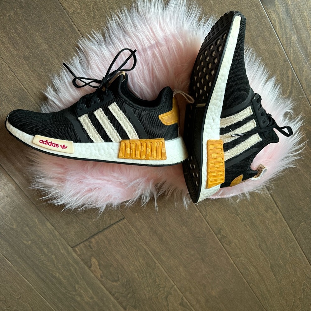 Adidas Black and Gold Sneakers